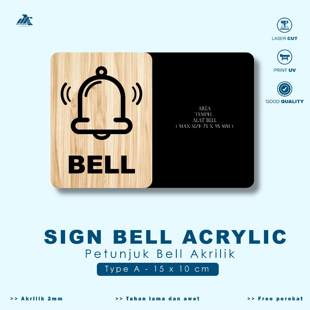 Jual Mac Papan Bell Akrilik Sign Board Bell Akrilik Papan Petunjuk Bell Akrilik Papan