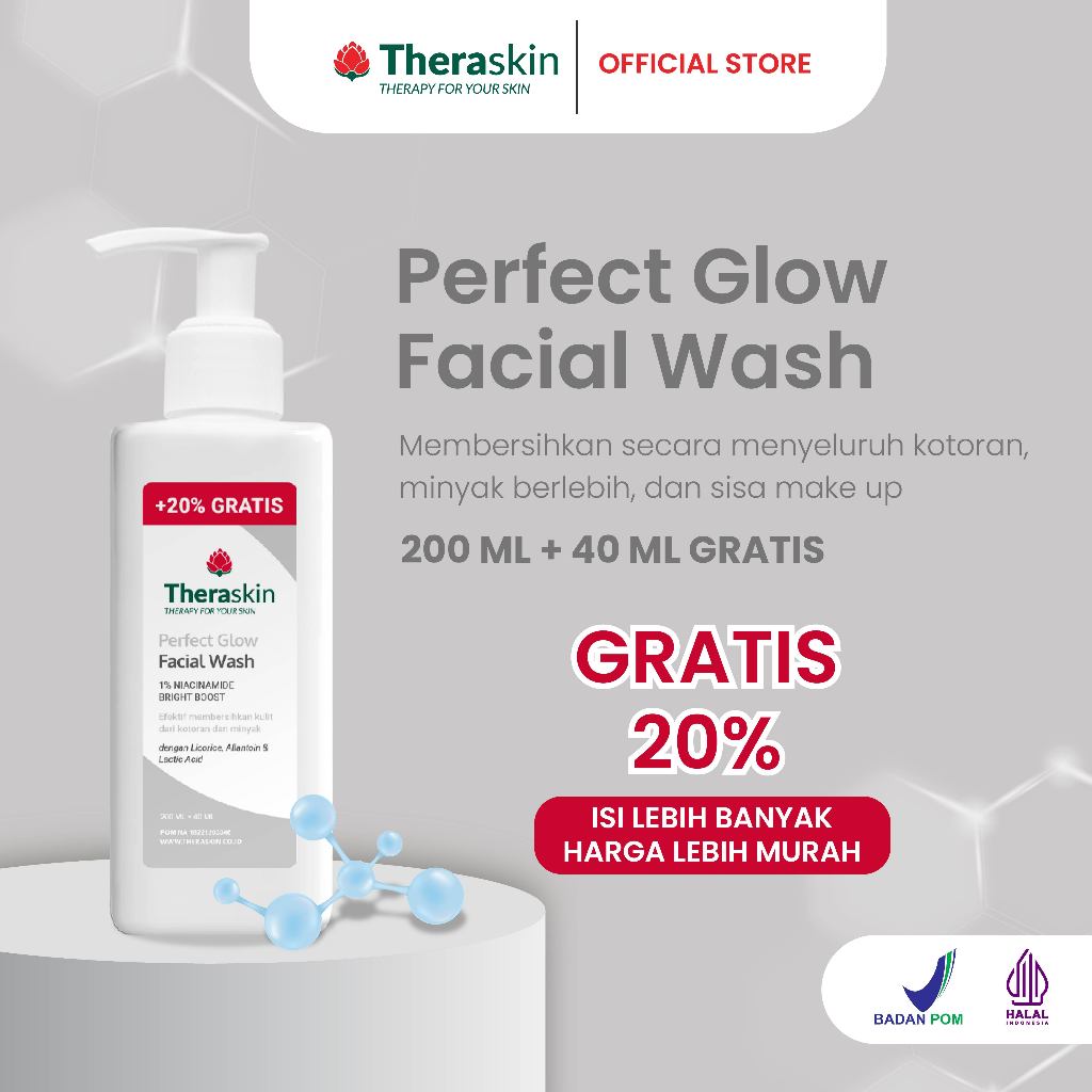 Jual Theraskin Perfect Glow Facial Wash Ml Sabun Wajah Cair Untuk