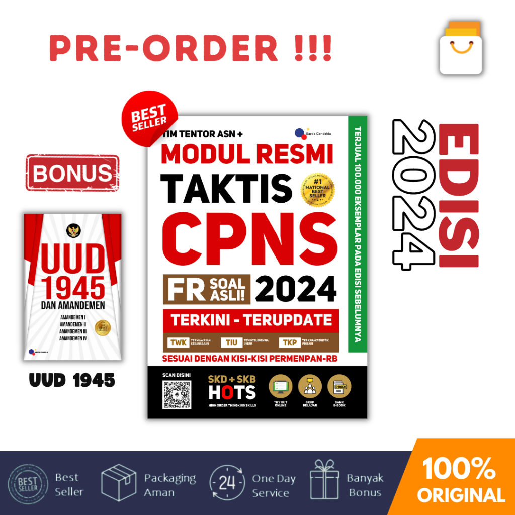 Jual Buku Modul Resmi Taktis Cpns 2024 Fr Soal Asli Terkini Terupdate