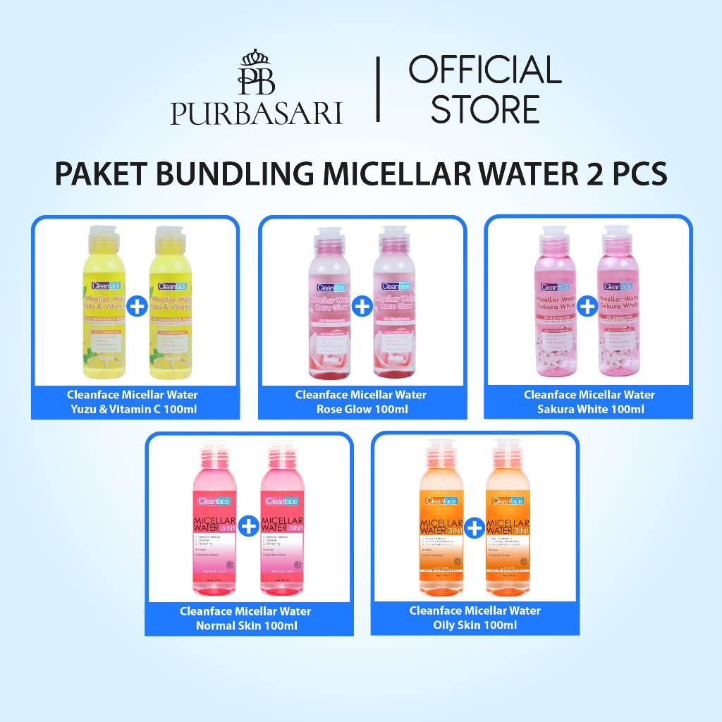 Jual [Bundle Hemat] Cleanface Micellar Water 3in1 100 ml / Pembersih