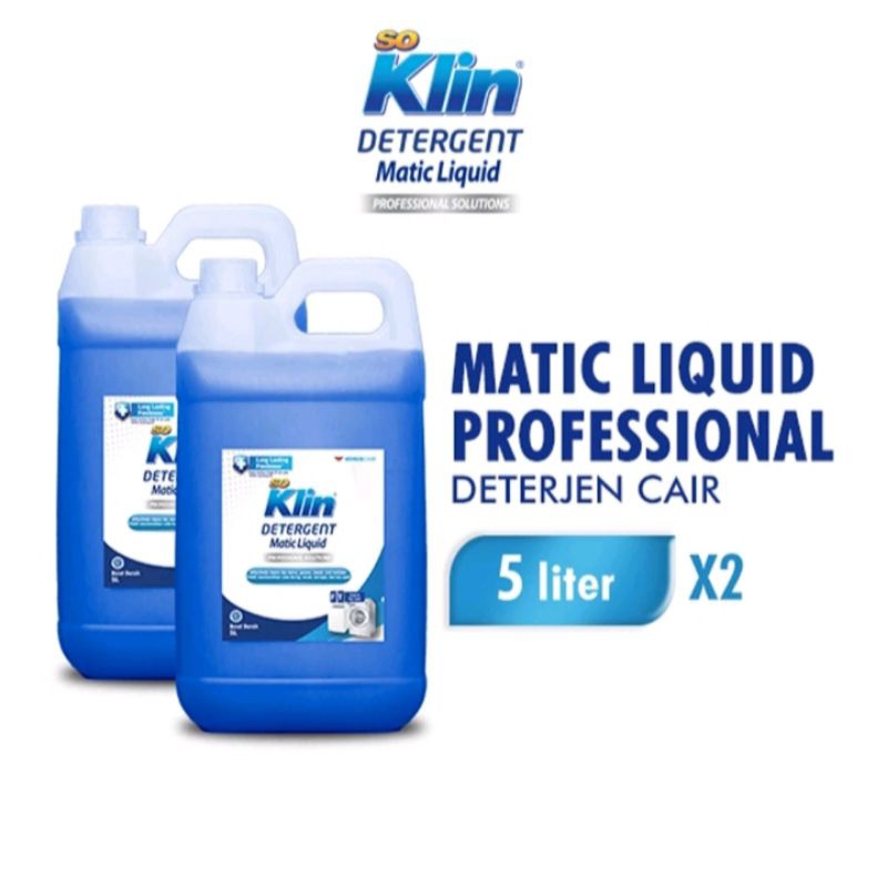 Jual So Klin Detergent Matic Liquid Professional Solutions 5 Liter (2X ...