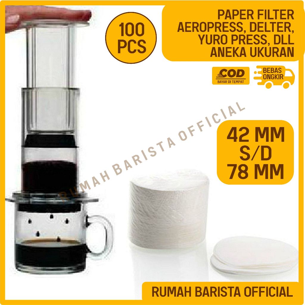 Jual Paper Filter Aeropress Delter 100PCS White For Coffee Press Kertas