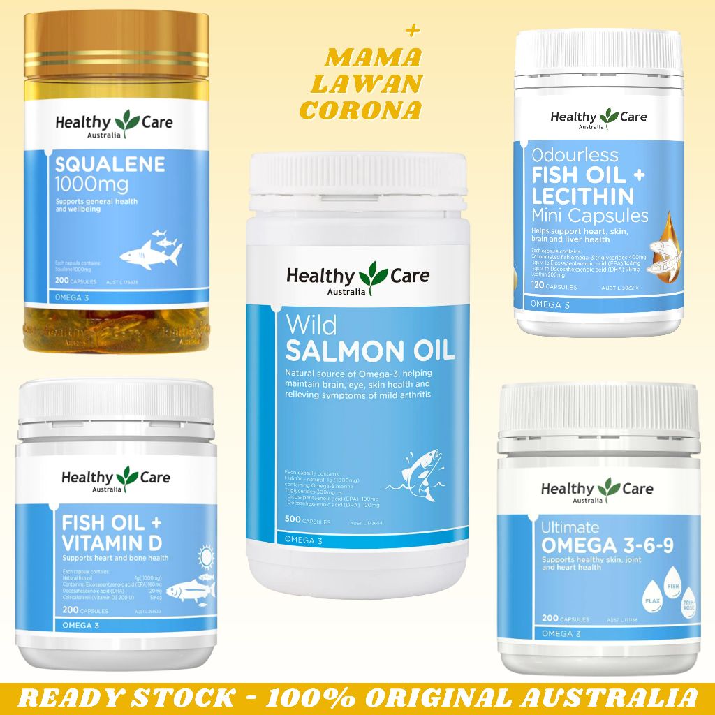 Jual HEALTHY CARE Squalene 1000mg 200 Capsules Wild Krill 1000 mg 60 ...