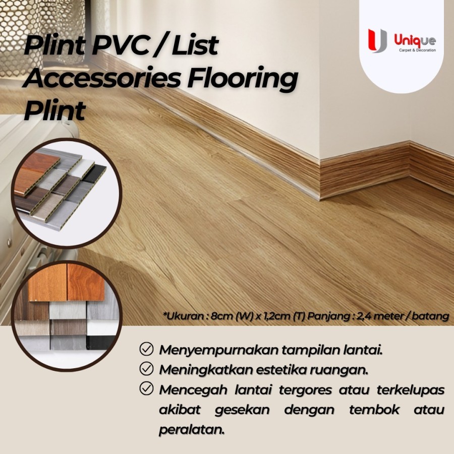 Jual Plint PVC Tinggi 10cm / Aksesoris List Lantai Vinyl / Skirting