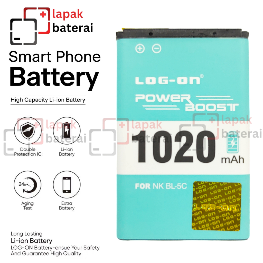 Jual Log On - BL-5C Nokia BL5C Power Boost Original Battery Baterai ...