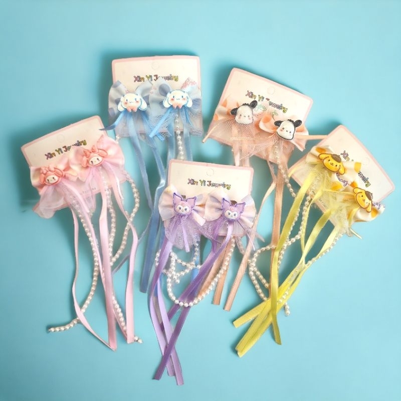 Jual (2PCS) JEPITAN RAMBUT RUMBAI MUTIADA SANRIO / JEPIT RAMBUT ANAK ...