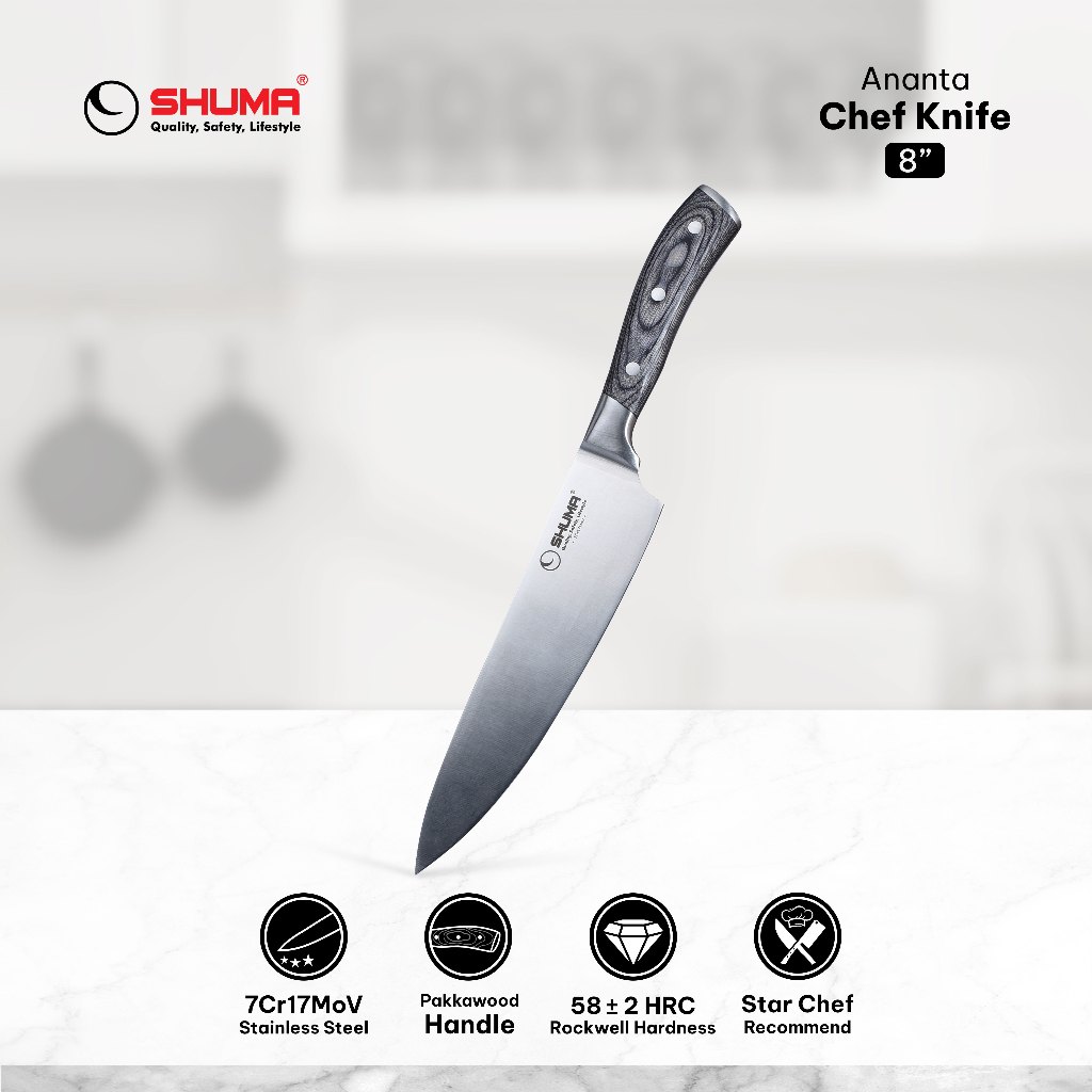 Jual SHUMA ANANTA Chef Knife Pisau Dapur untuk memotong sayur dan buah ...