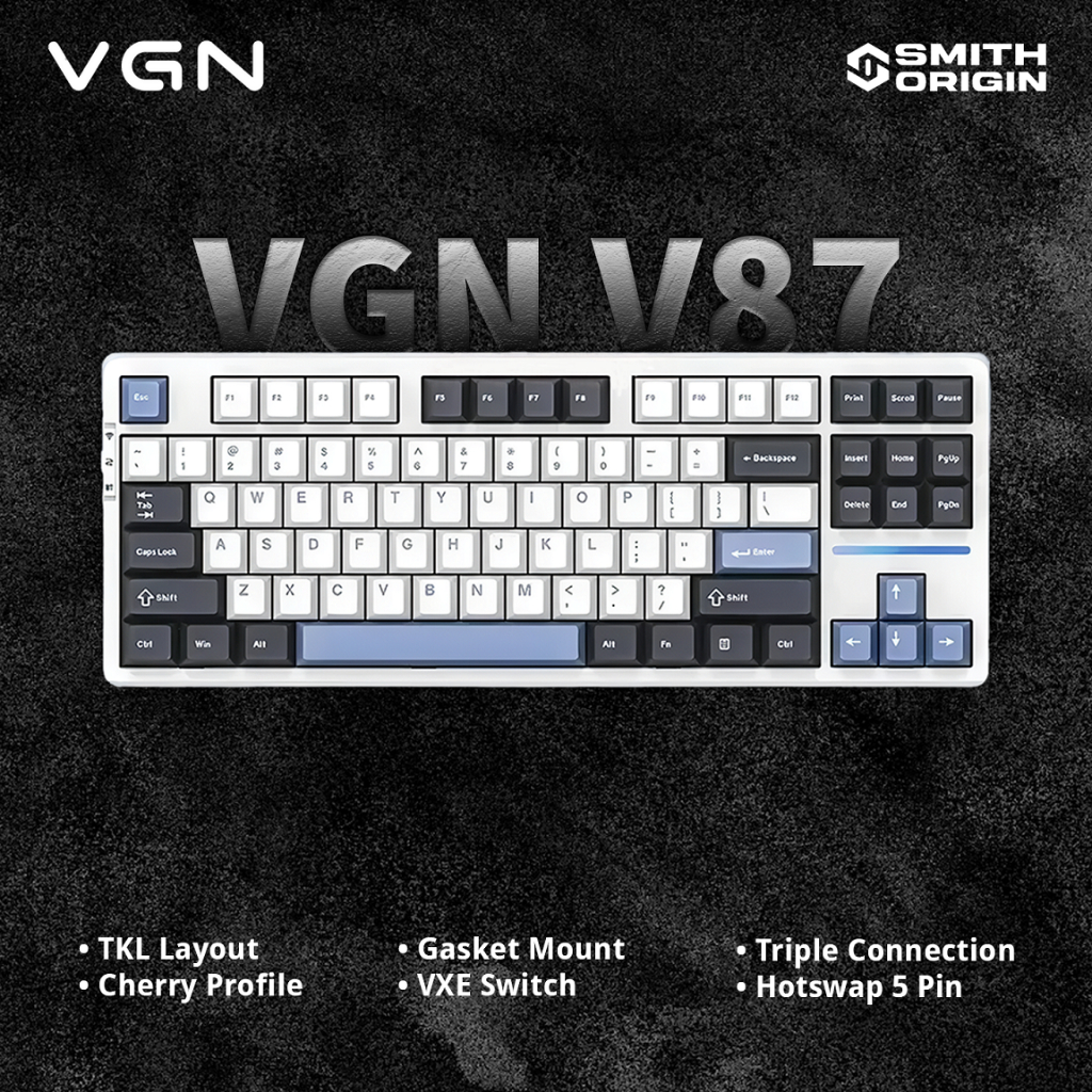 Jual VGN V87 Tri-Mode Gasket Mount Hotswappable Mechanical Keyboard