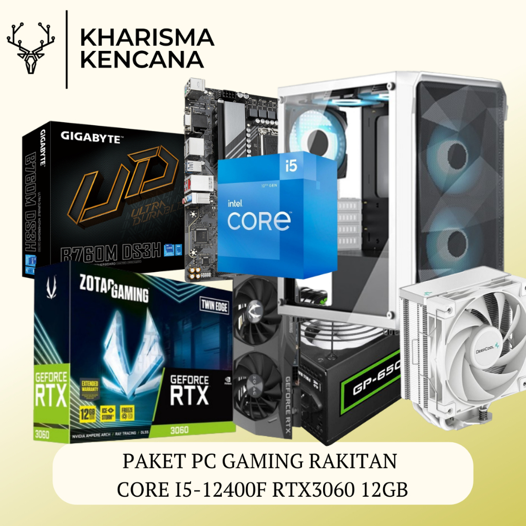 Jual RAKIT PC KHARISMA - GAMING CORE i5-12400F RTX3060 12GB SSD 512GB ...