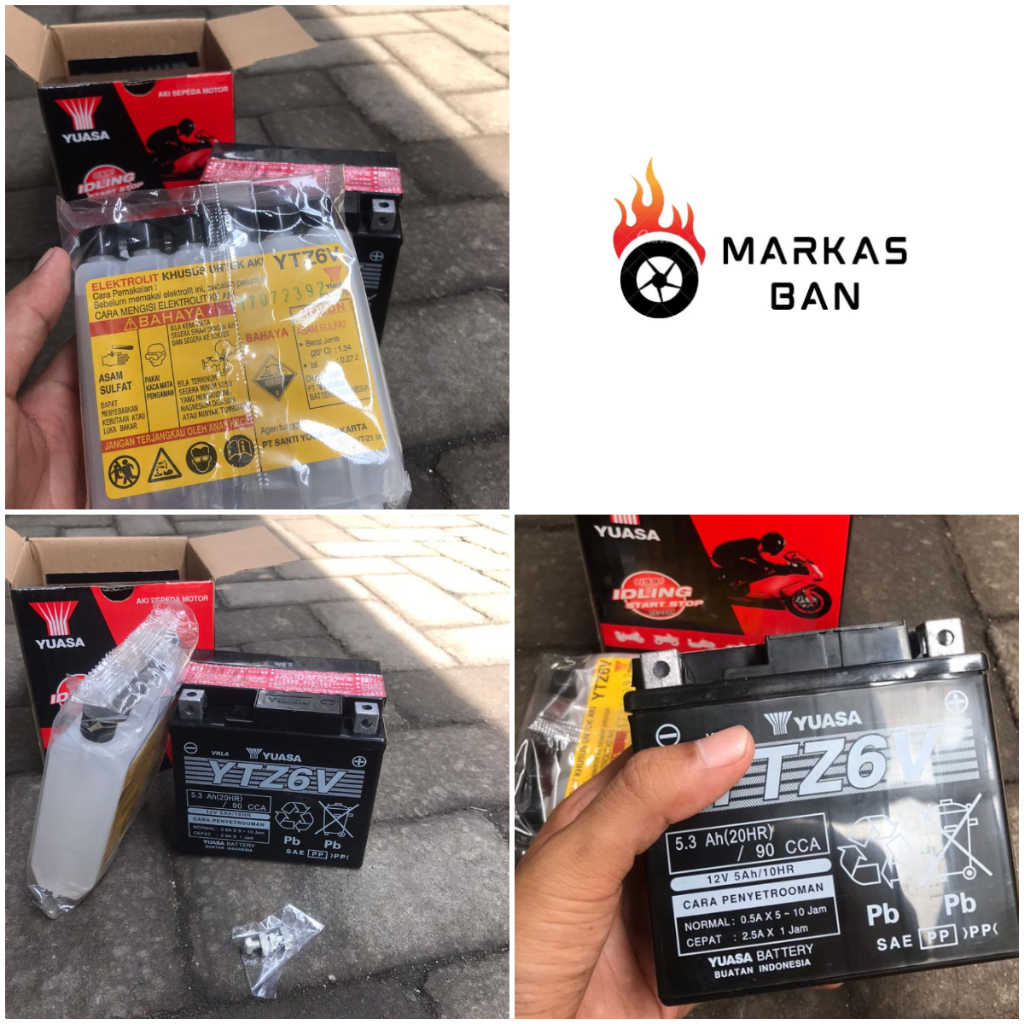 Jual AKI MOTOR YUASA YTZ6V BEAT VARIO SCOOPY PCX ADV GENIO ISS ORIGINAL