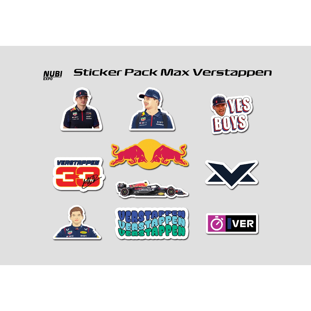 Jual MAX VERSTAPPEN STICKER PACK | Sticker Pack F1 Verstappen | Sticker