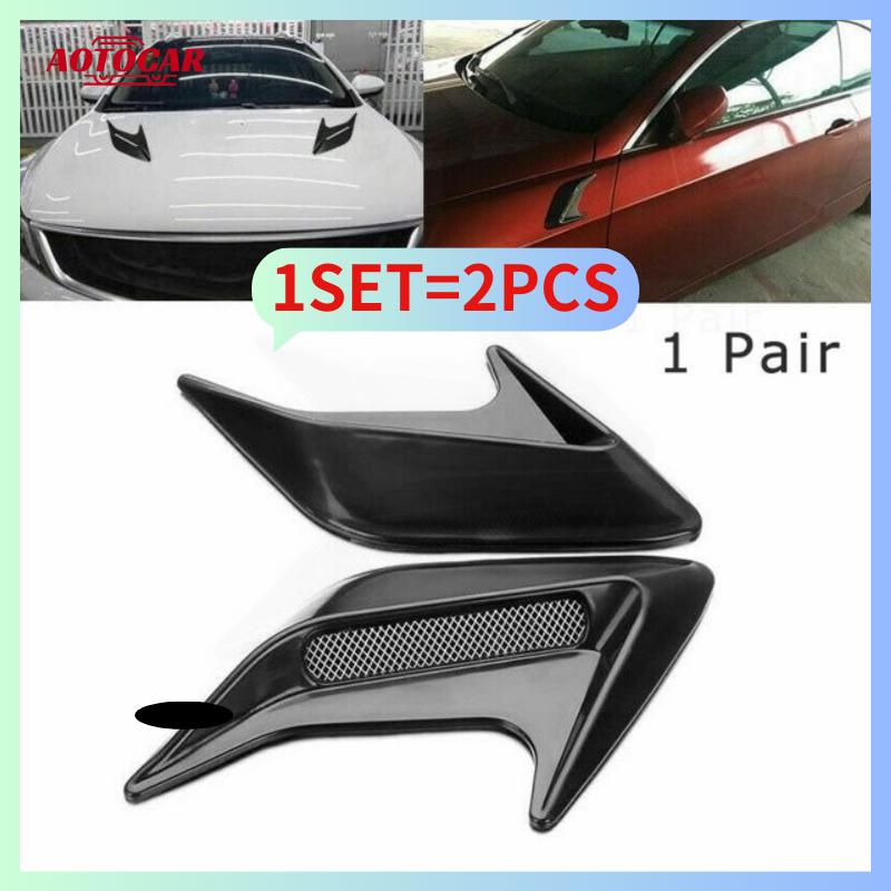 AOTOCAR 2 Pcs Car Air flow Side Fender dekorasi Variasi insang hiu Mobil isi