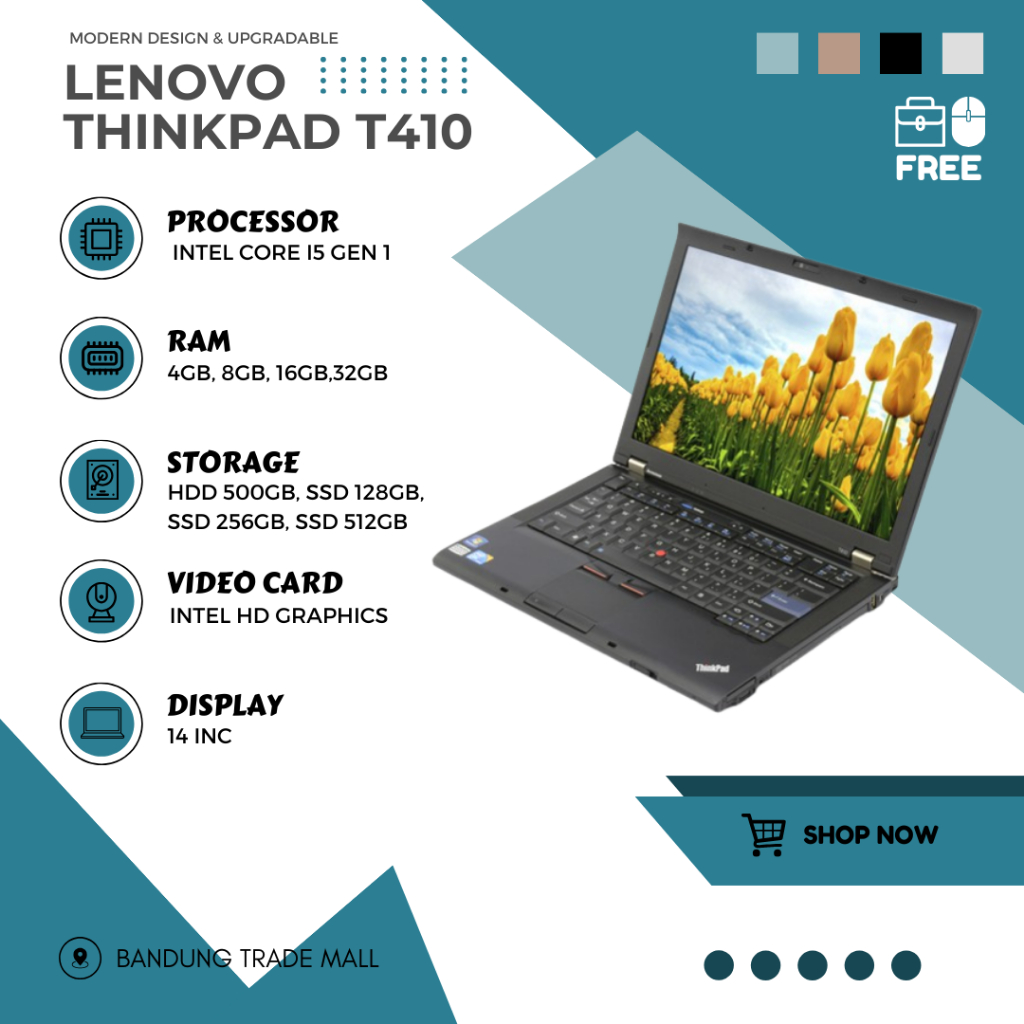 Jual Laptop Lenovo Thinkpad T410 Core I5 Ram 8gb Ssd 512gb Shopee Indonesia 8082