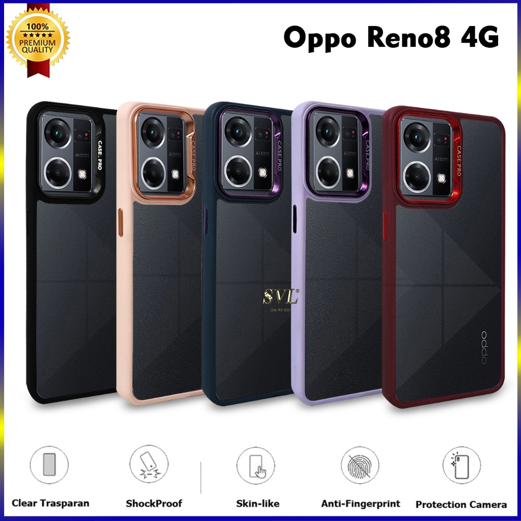 Jual Oppo Reno8 4G Hybrid Chrome case Transparant Clear Casing PREMIUM ...