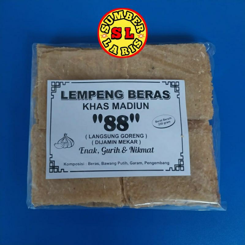 Jual Kerupuk Puli Lempeng Beras Cap 88 Khas Madiun Mentah 250 Gr