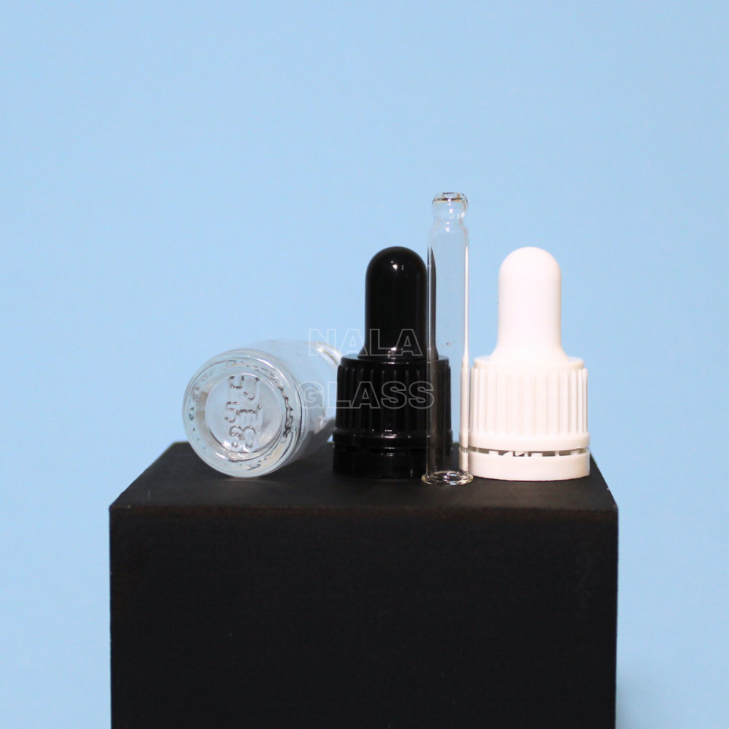 Jual botol pipet 5ml natural tebal / botol serum 5ml - ring segel hitam ...