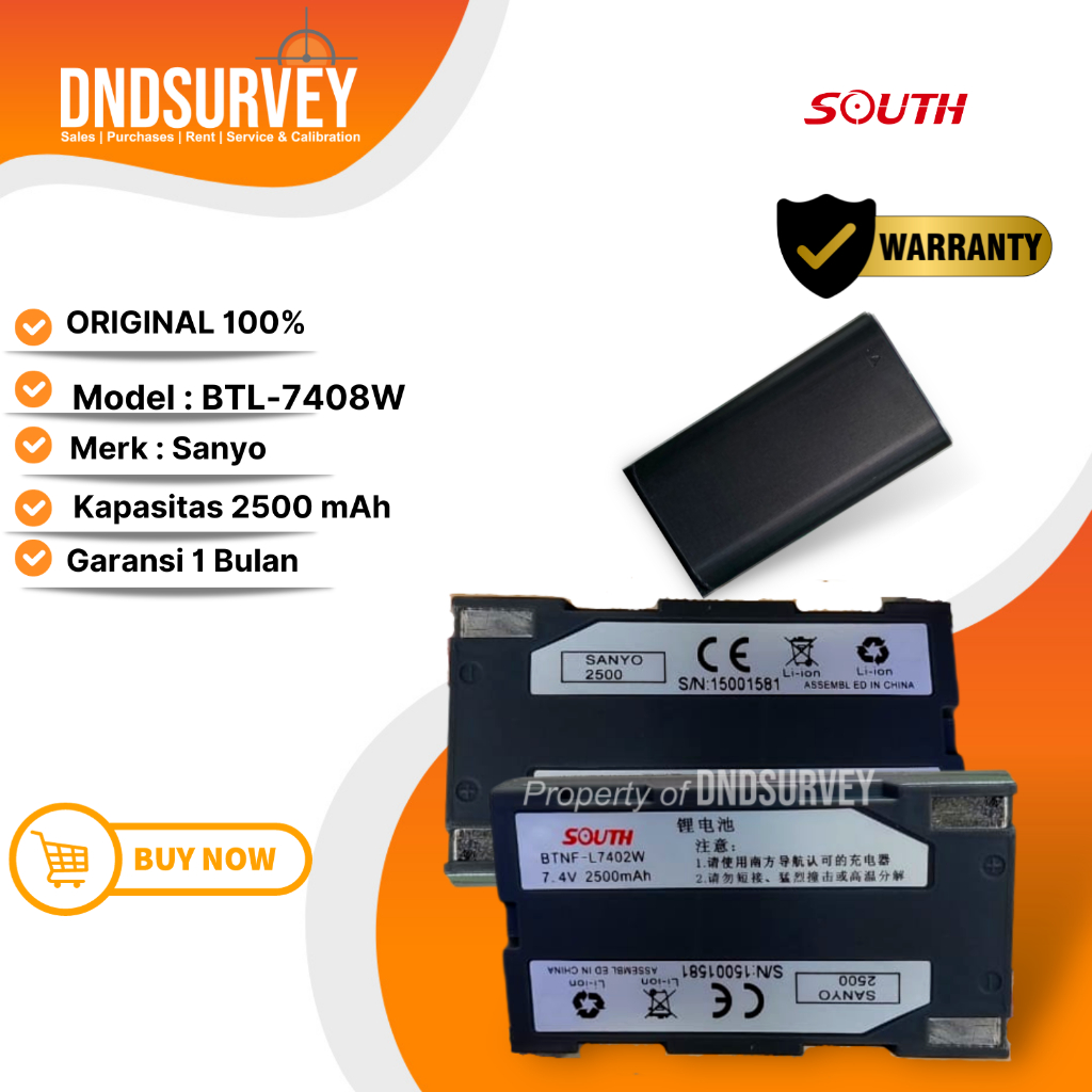 EL BTNF-L7408W 3400mAh Battery For South S82, S82T, K9, R90, R93 GPS/GNSS