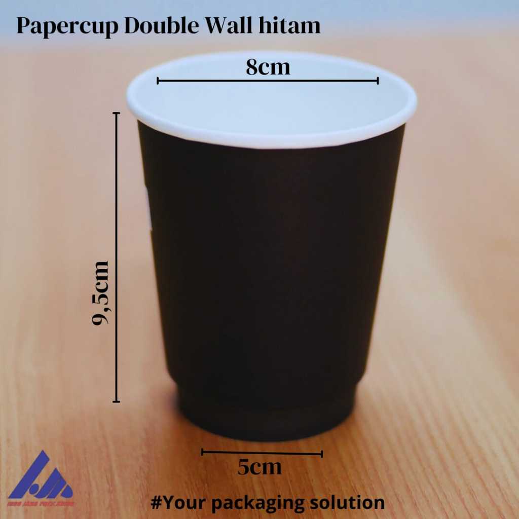 Jual Paper Cup Double Wall 8oz Hitam | Shopee Indonesia