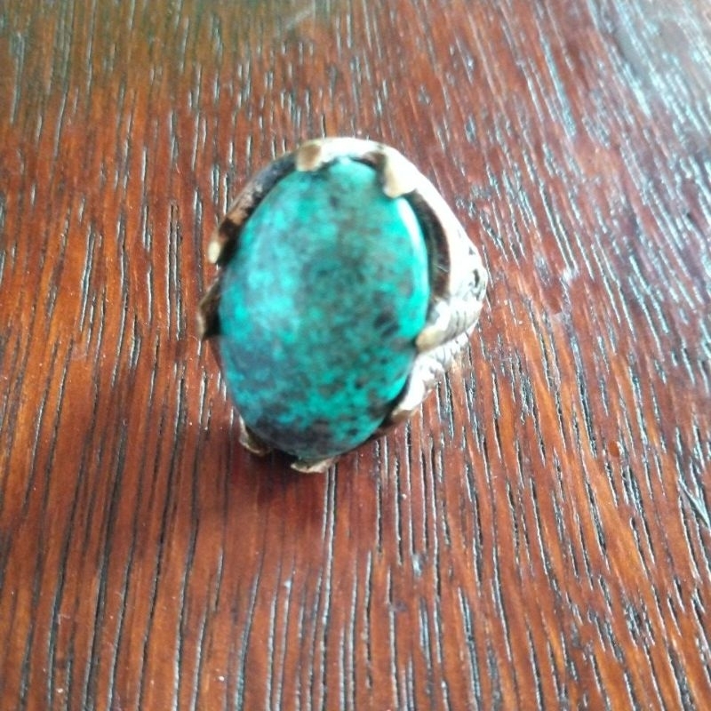 Jual Batu Pirus Persia Natural Hijau Toska Serat Jala Ring Cakra ...