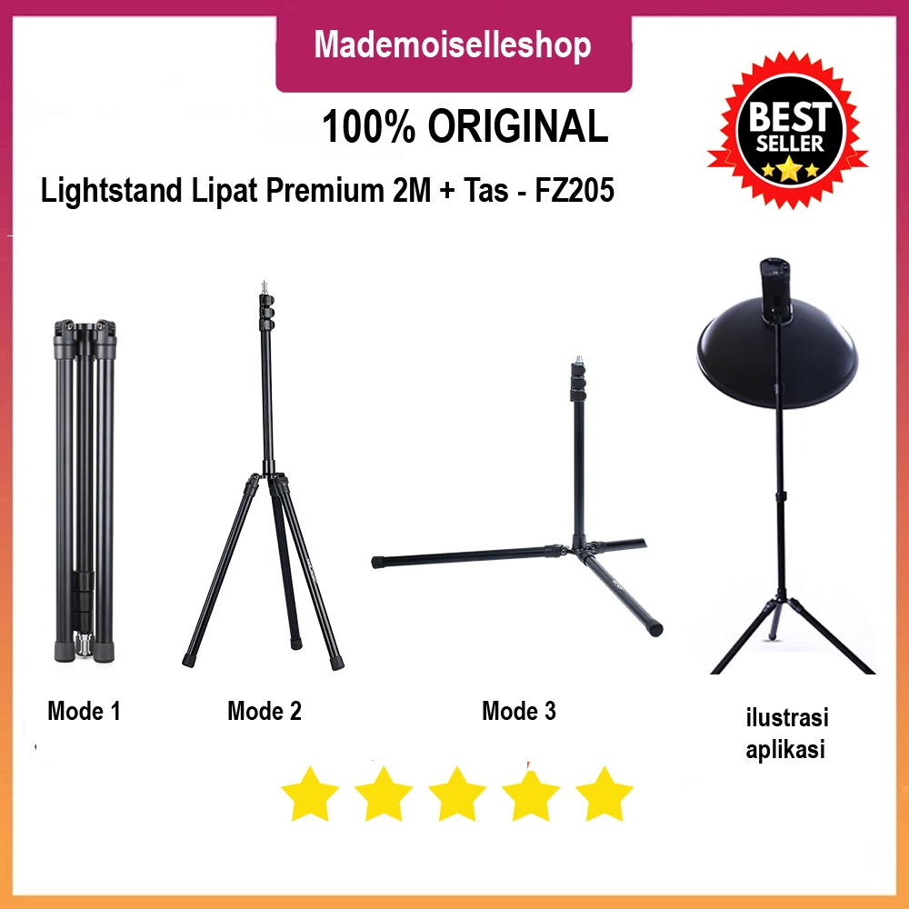 Jual PREMIUM Lightstand Lipat Portable FZ205 For Godox AD200 Flash