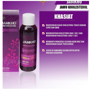 Jual Jamkho Jamu Kolesterol 100ml Herbal Kolesterol Stroke Asam Urat ...