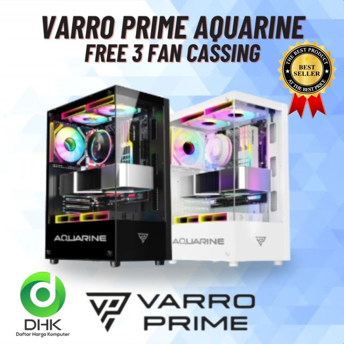 Jual CASING PC GAMING AQUARINE VARRO PRIME FREE 3 FAN RGB | Shopee ...