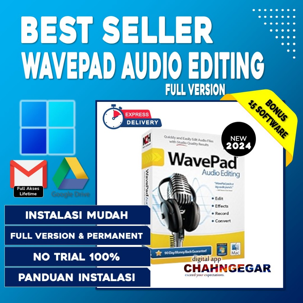 Jual NCH WavePad Audio Editing 2024 Full Serial Number Software Sound ...