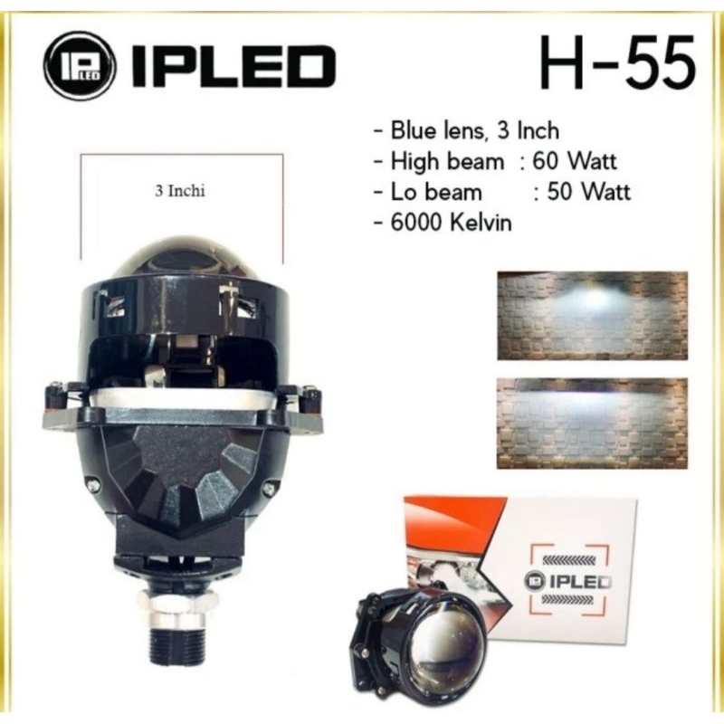 Jual Projector Biled 3 Inch 60 Watt Bluelens H55 Paket Pnp Shopee