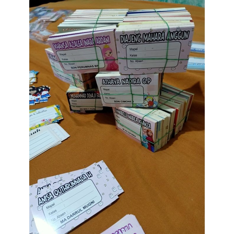 Jual (25pcs) Stiker Mata Pelajaran Stiker Mapel Custom Nama Motif Cowok ...