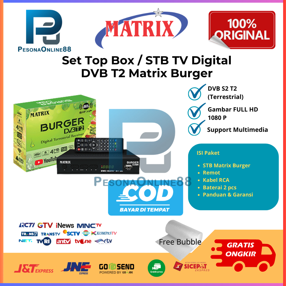 Jual STB / Set Top Box TV Digital DVBT2 Matrix Burger / Matrix Apple ...