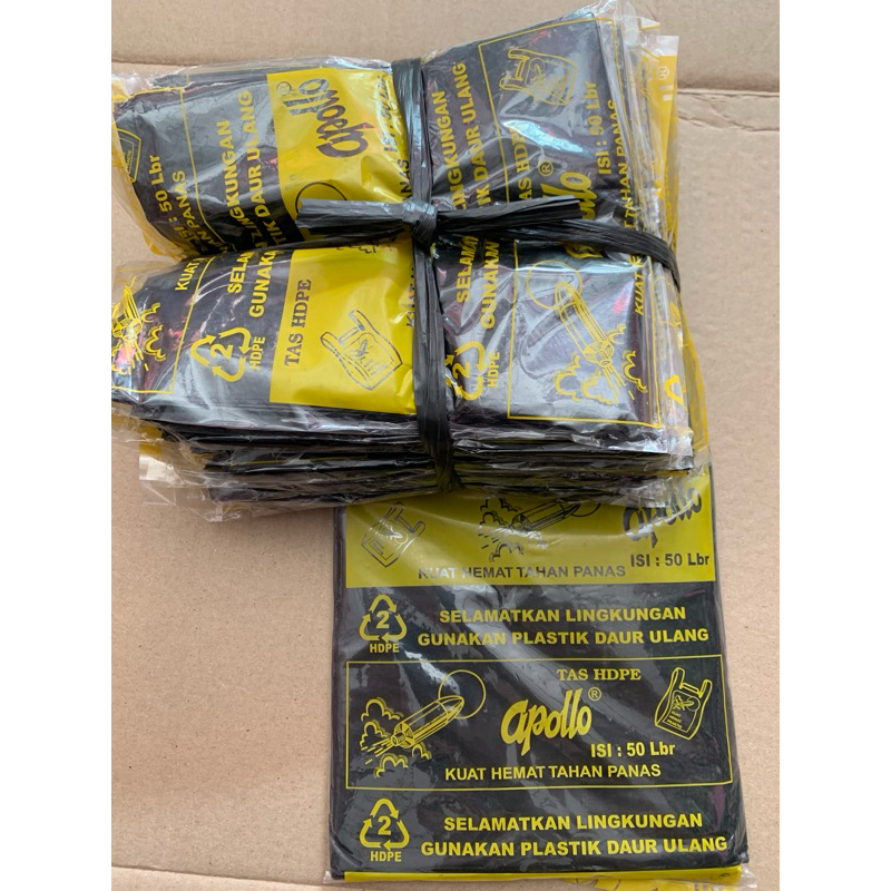 Jual Plastik Kresek Hitam Apollo Besar isi 50 lembar | Shopee Indonesia