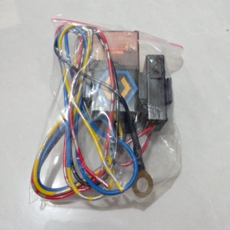 Jual Relay set 4 jalur multi fungsi lampu tembak sorot klakson kipas