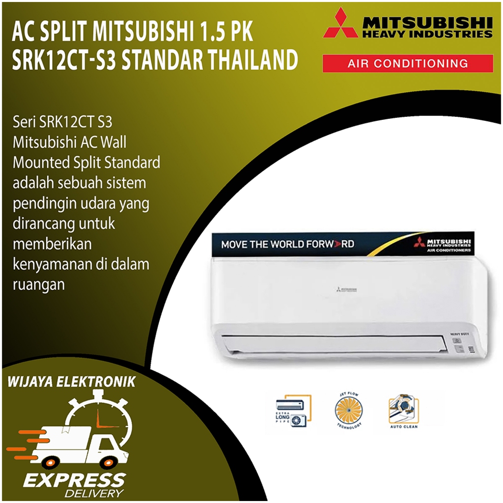 Jual MITSUBISHI SRK12CT-S3 / SRK 12 AC Split Standard 1.5PK Thailand ...