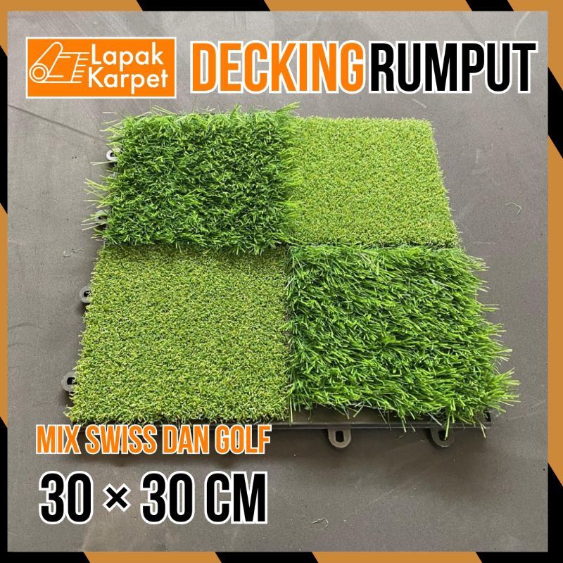 Jual Decking Tile Lantai Rumput Sintetis / Mix Tipe Swiss & Golf ...
