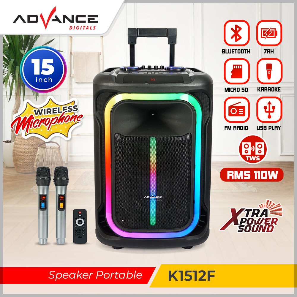 Jual SPEAKER KARAOKE PORTABLE 15 INCH DUA MIC SPEAKER MEETING