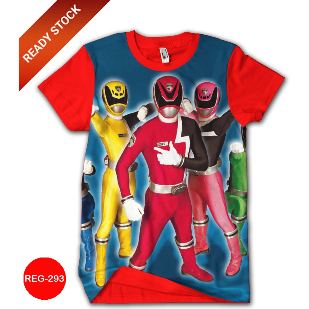 Jual Baju Power Rangers DEWASA Karakter Kartun motif Printing 3D ...