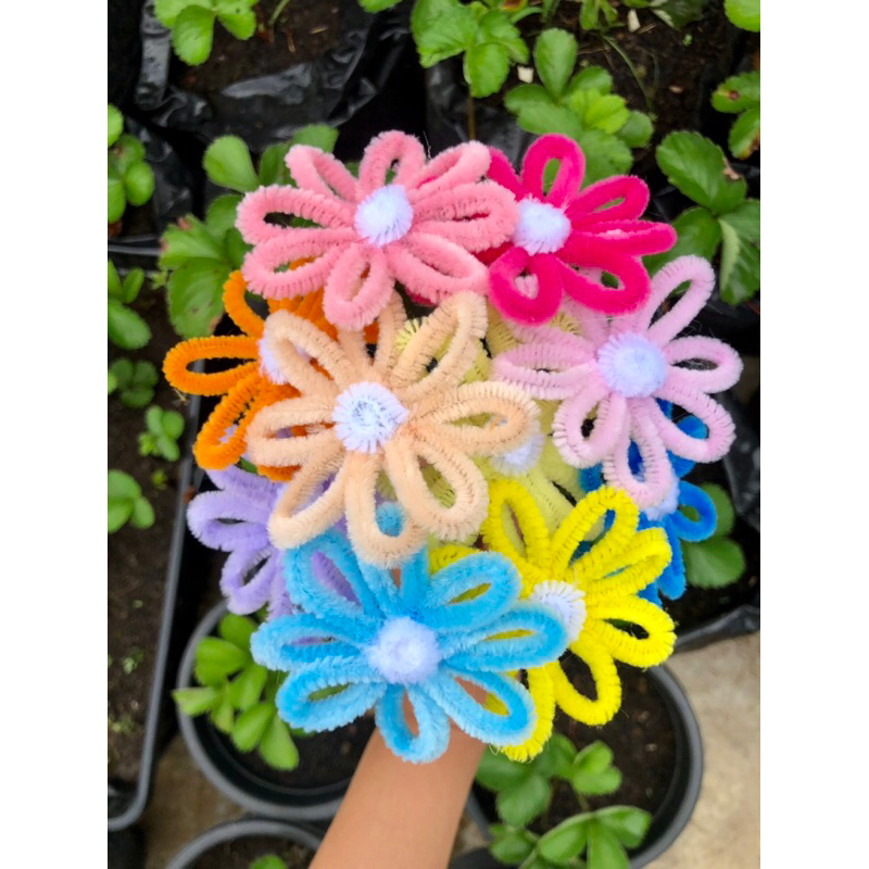 Jual bunga kawat bulu/pipe flowers/bunga isian buket | Shopee Indonesia