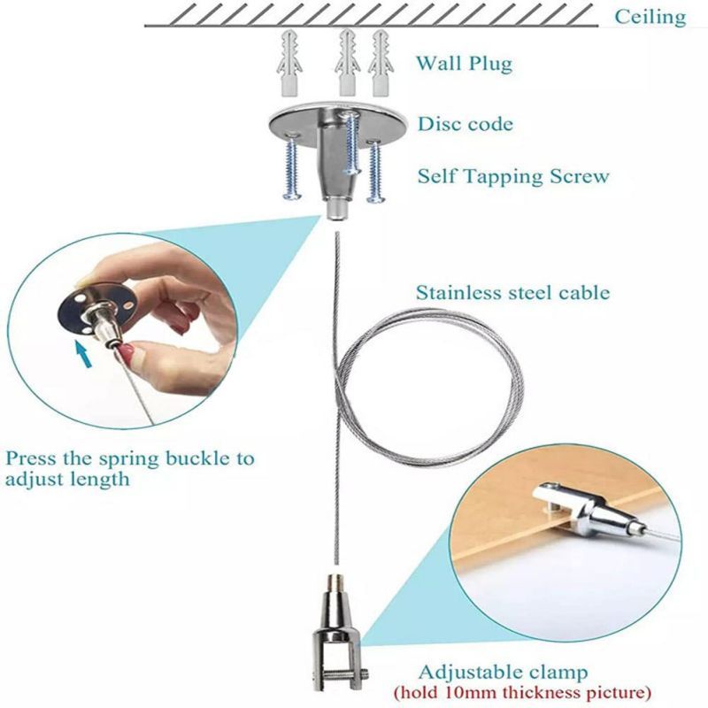Jual Tali Kawat Penjepit Kawat Seling Baja Wire Sling Rope for Acrylic ...