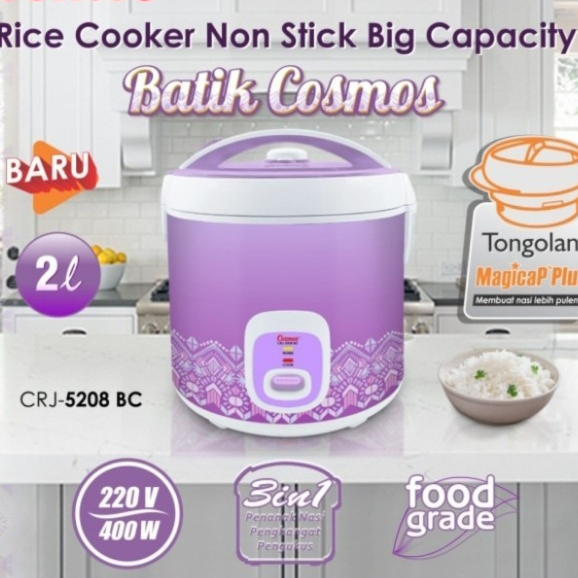 Jual Cosmos Rice Cooker Magic Com Crj 5208 Bc Penanak Nasi 2 Liter