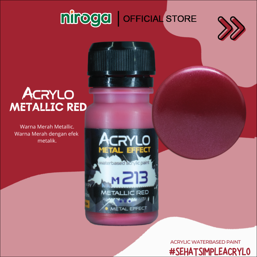 Jual ACRYLO Metal Effect M213 Metallic Red - hand brush airbrush cat ...