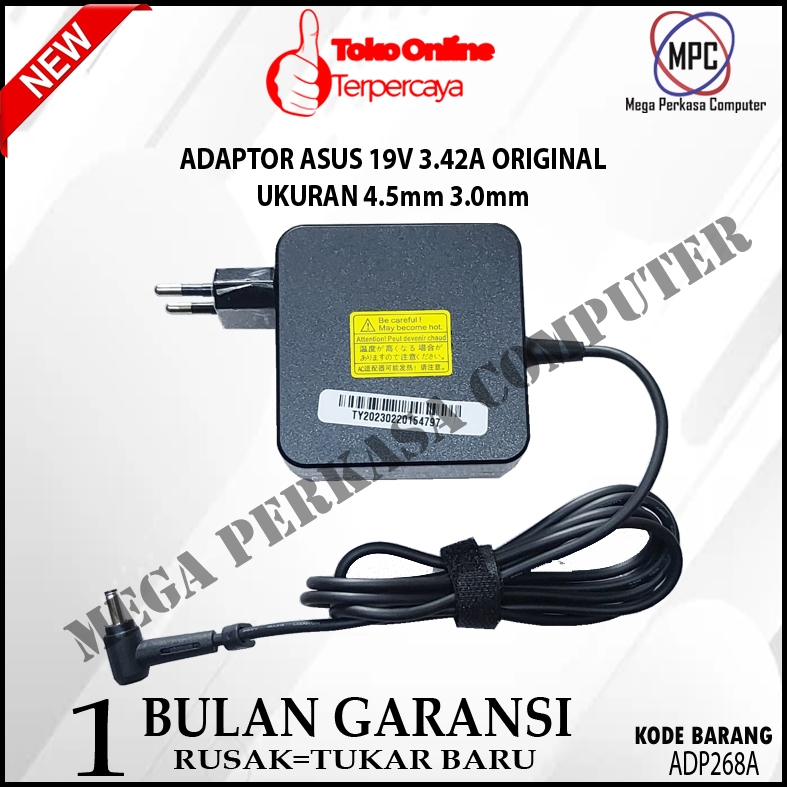 Jual Adaptor Charger Laptop Asus 19v 3.42a Colokan 4.5mm 3.0mm ORIGINAL ...