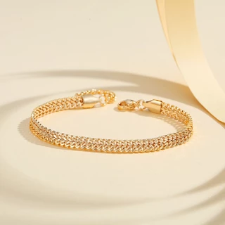 Lanme Jewelry Gelang Tangan Rantai Titanium Anti Karat Murah Fashion Aksesoris Adjustable LM328