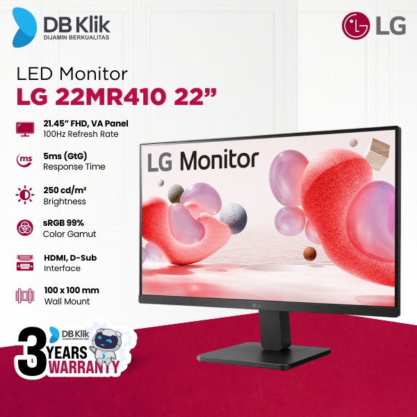 Jual LED Monitor LG 22MR410 22" FHD VA 5ms 100Hz Hdmi VGA | Shopee ...