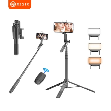 MIXIO A66 160CM Tongsis Bluetooth Selfie Stick Tripod With LED Light