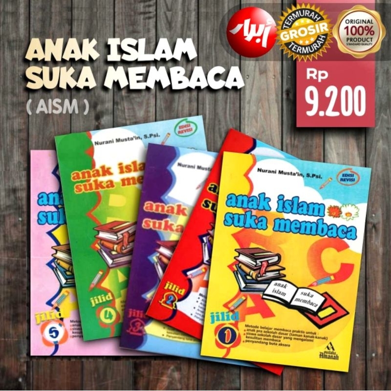 Jual buku anak islam suka membaca original aism original modul
