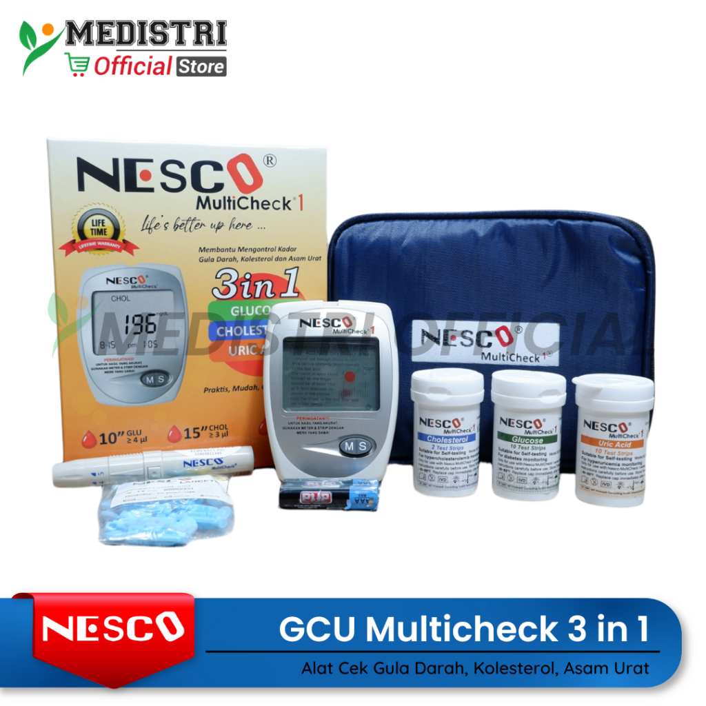 Jual Alat Nesco Multicheck GCU 3 In 1 Cek Gula Darah Diabetes Asam Urat