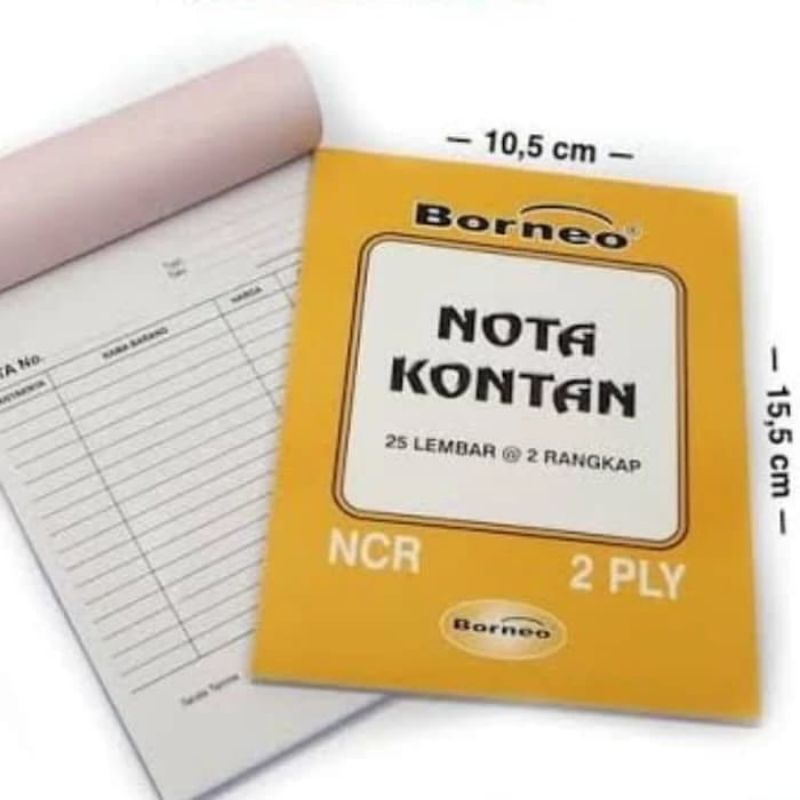 Jual BUKU NOTA KONTAN BORNEO 2 PLY TANGGUNG NCR - 25 LEMBAR / NOTA ...