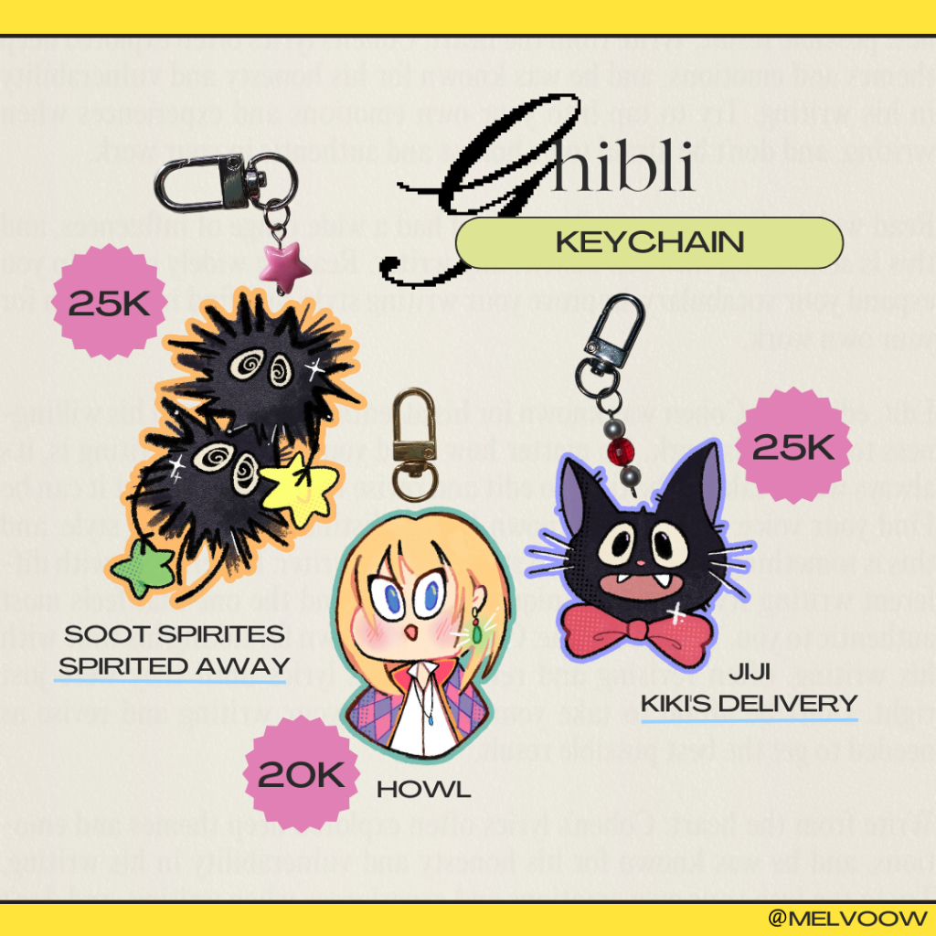 Jual GHIBLI acrylic keychain gantungan kunci ( Howl, Jiji, Soot sprites ...