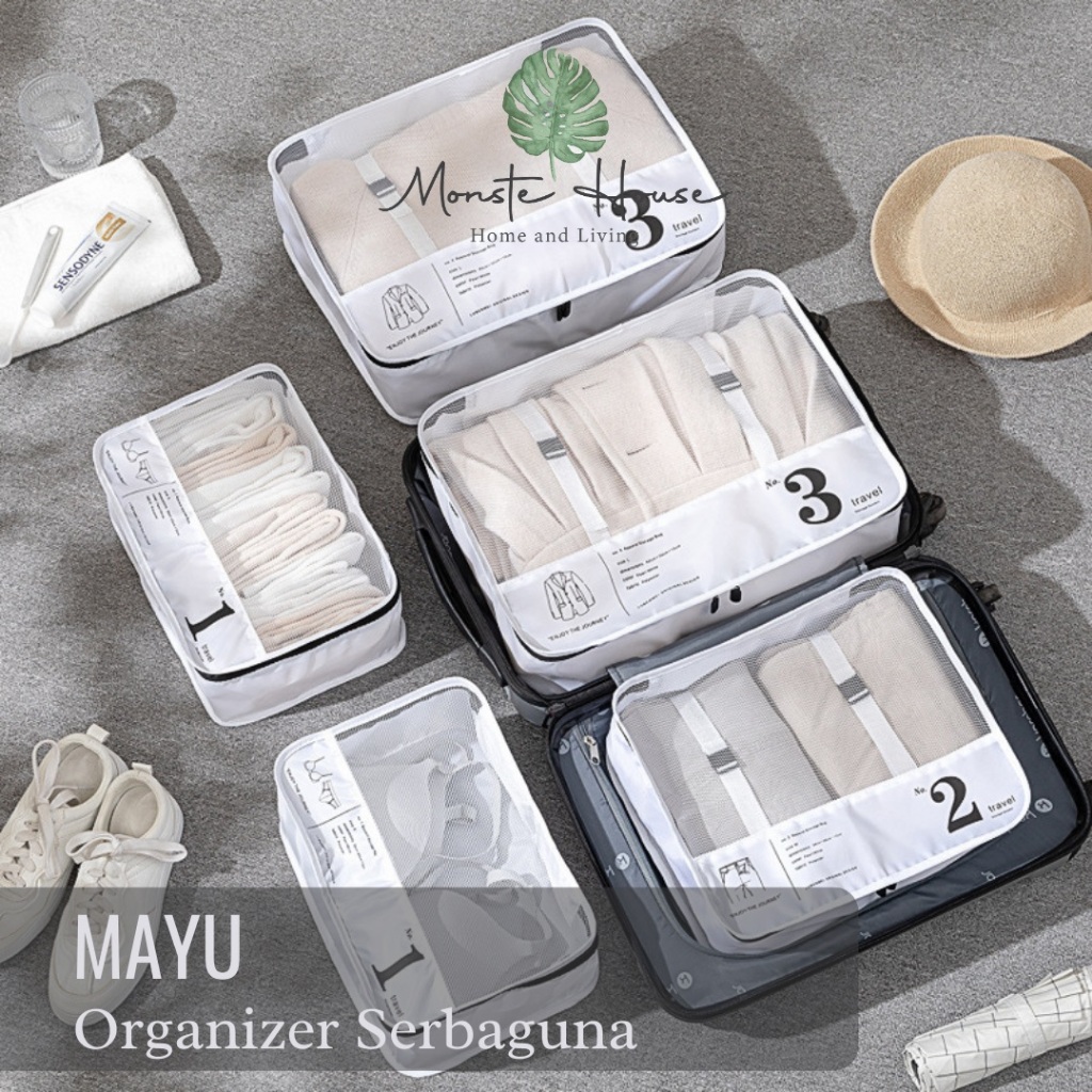 Jual |MONSTE| MAYU Organizer Travel Bag Praktis Kantong Simpan Koper ...