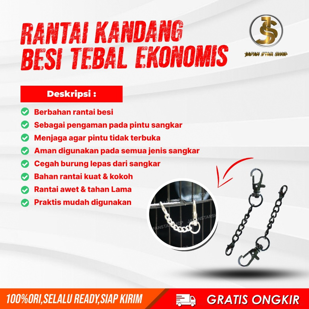 Jual Rantai Sangkar 1 Kancing Rantai Besi Pintu Sangkar Burung per 1 ...